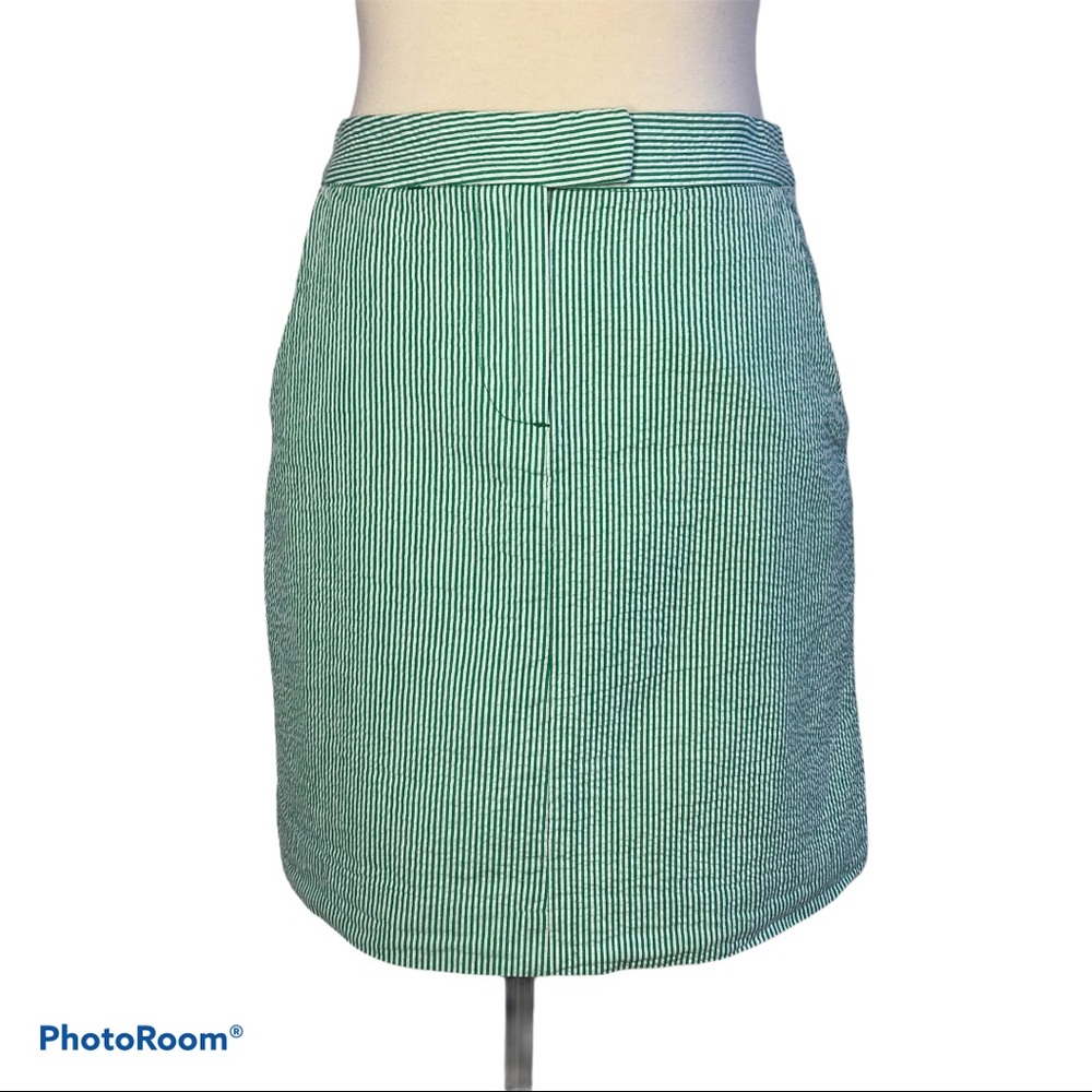 Kenar Seersucker Green and White Striped Skirt size 2
